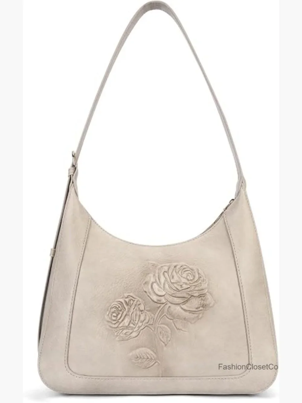 Vegan Leather Embossed Hobo Purse with Adjustable Strap, Compact Daily Handbag